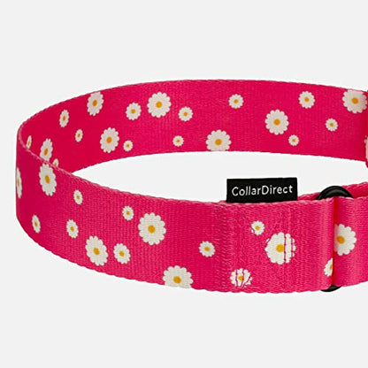 CollarDirect Martingale Dog Collar Heavy Duty Nylon Slip Collars for Small Medium Large Dogs [Nylon, Patterned, Pink, L, 15"-20"] - color: Pink, size: Large (Neck Size 15"-20")