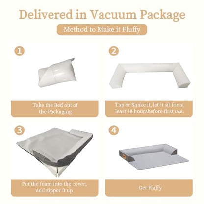 Extra Large Dog Bed for Couch, Cooling Orthopedic Dog Bed, Removable Washable Cover, Waterproof Lining, Non-Slip Bottom, Dog Sofa Bed with Extended Mat, Size: 45"*37"*4.9" - size: X-Large