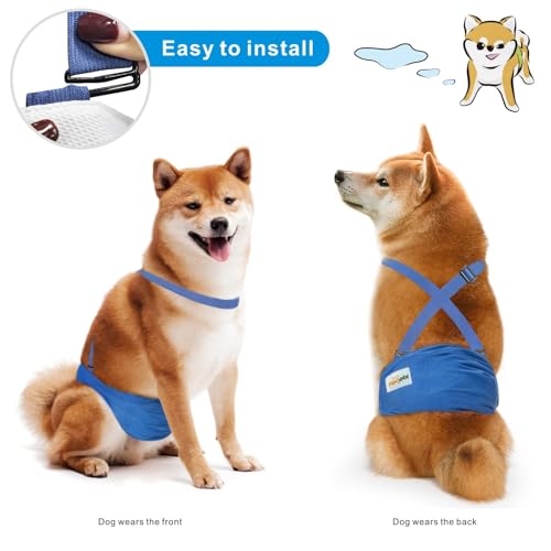 Idepet Belly Bands for Male Dogs with Suspender Detachable, 3 Pack Male Dog Belly Bands Washable Doggie Boy Diapers Reusable Male Pee Wraps for Small Medium Dog XL - size: X-Large