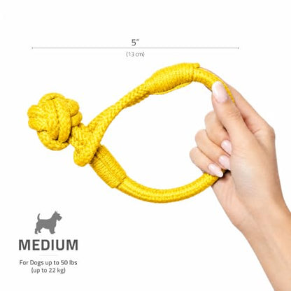 Playology Dog Toys | Tough Tug Knot for Puppies and Young Dogs | Chicken Scented Medium Chew Toy Tug Rope | Tug of War Puppy Essentials - size: Medium, style: Chicken