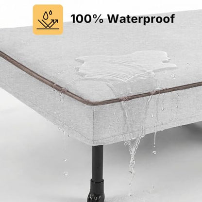 Veehoo Elevated Dog Bed with Waterproof Cushion Mat, Cooling Raised Dog Beds with Padded Top, Washable Outdoor Dog Bed, Orthopedic Pet Cot for Indoor & Outdoor, Medium Dog Bed 32" x 25", Dark Grey - size: 31.9"L x 25.2"W x 7.1"Th