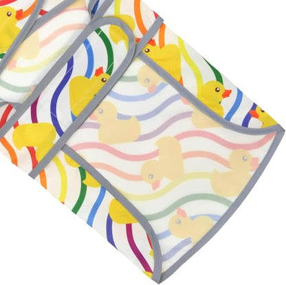 Dog Raincoat, Waterproof Dog Rain Jacket with Hood, Adjustable Rain Coat Poncho with Reflective Strips & Leash Hole for Large Medium Small Dogs Puppies, Lightweight Pet Clothes - color: Rainbow Ducks, size: X-Small