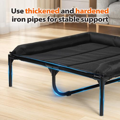 Elevated Dog Bed,Medium Raised Dog Cot with 3-Side Bolster, Waterproof Scratch-Resistant Dog Couch, Indoor & Outdoor Pet Bed for Medium Dogs, 30x27inches