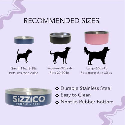 Custom Dog Bowl with Paws and Name - Engraved, Nonslip, Personalized, Custom Cat Bowl, 304 Stainless Steel, Feeding, Pet Supplies (White, Small -18oz) - color: White, size: Small -18oz