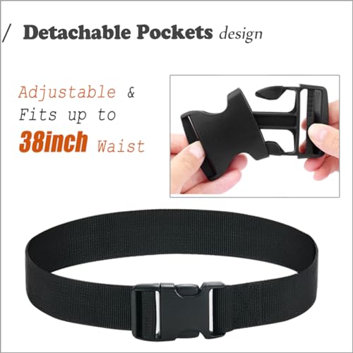 Dog Trainer Treat Belt Pouch Waist Apron with Detachable Large Deep Pockets | Adjustable Fit, Tool Pockets Expand, Large Spacious for Leashes, Balls, Toys, & Phone/Keys, Zippers Bag