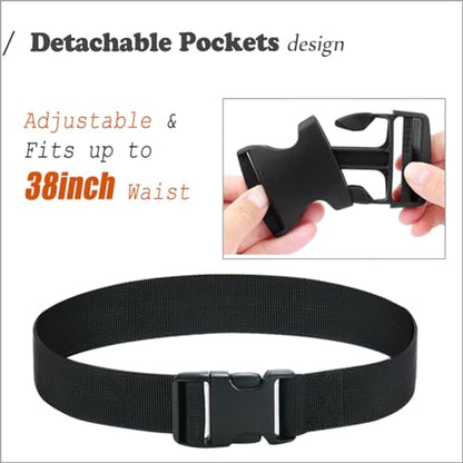Dog Trainer Treat Belt Pouch Waist Apron with Detachable Large Deep Pockets | Adjustable Fit, Tool Pockets Expand, Large Spacious for Leashes, Balls, Toys, & Phone/Keys, Zippers Bag