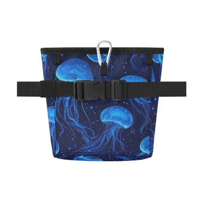 Jellyfish Water-Resistant Dog Treat Pouch, 3 Ways to Wear Treat Bag with Magnetic Closure & Reflective Strip, Hands-Free for Pet Training, Walking