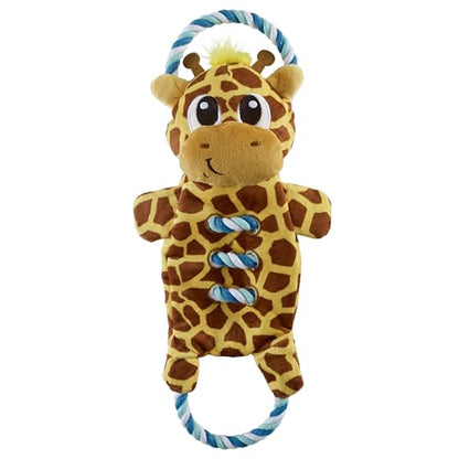 Outward Hound Ropiez Rope Interactive Dog Tug Toy for Tugging Squeaky Fun, Giraffe, Yellow, Small - color: Ropiez Giraffe