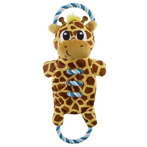 Outward Hound Ropiez Rope Interactive Dog Tug Toy for Tugging Squeaky Fun, Giraffe, Yellow, Small - color: Ropiez Giraffe