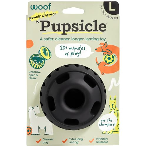 WOOF Power Chewer Pupsicle - Durable, Long-Lasting Dog Chew Toys for Aggressive Chewers - Keep Your Pup Busy - Easy to Clean - Toys for Medium and Large Dogs 25-75 lbs - size: Large