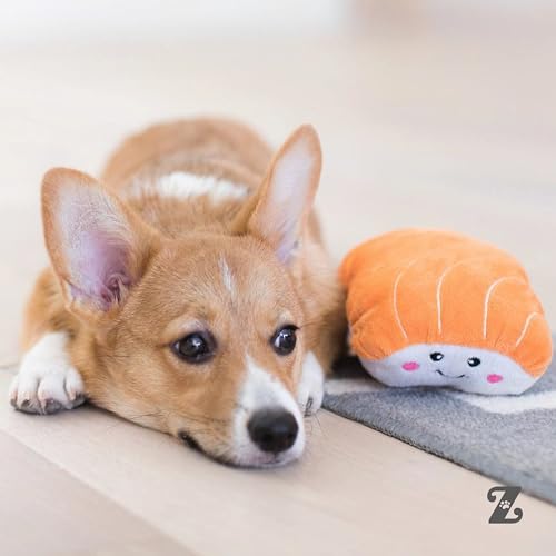ZippyPaws NomNomz - Dog Squeaky Toys to Keep Them Busy, Funny Food Plush for Small & Medium Dogs, Cute Stuffed Puppy Toy, Pet Products, Gift for Dogs of All Breeds, Soft and Cuddly - Sushi - color: Sushi