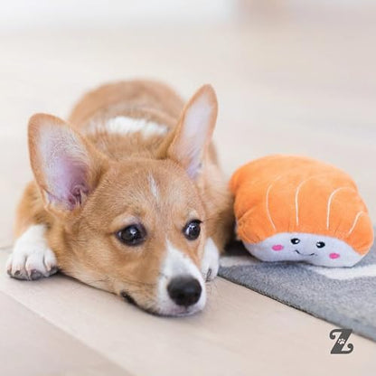 ZippyPaws NomNomz - Dog Squeaky Toys to Keep Them Busy, Funny Food Plush for Small & Medium Dogs, Cute Stuffed Puppy Toy, Pet Products, Gift for Dogs of All Breeds, Soft and Cuddly - Sushi - color: Sushi