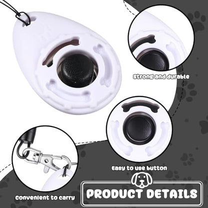 Frienda 18 Pieces Dog Training Clicker, Pet Behavioral Training Clickers with Wrist Strap for Dogs Cats Puppy Birds Horses (White) - color: White