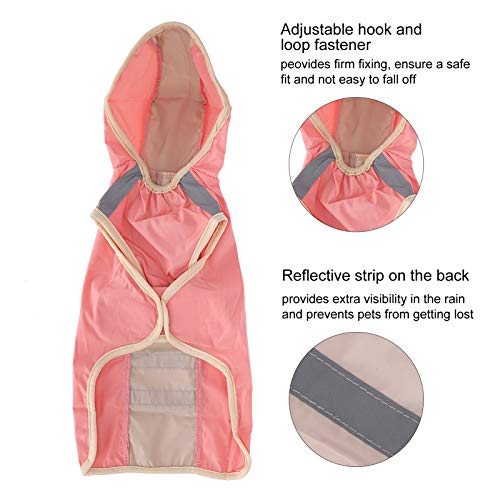 Dog Raincoat Breathable Reflective Stripe Lightweight Hooded Pet Rain Jacket for Small Medium Large Dogs Polyester Durable Outdoor Walking (XL) - size: XL