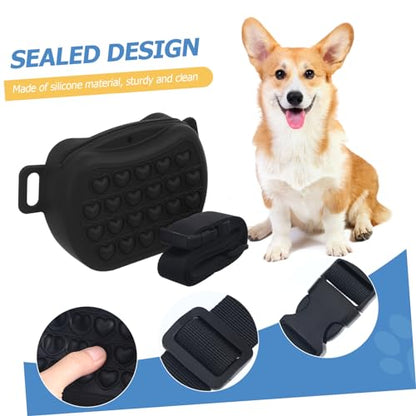Abaodam Dog Treat Pouch Silicone Training Snack Bag Waist Belt for Outdoor Use Sealed Design Magnetic Closure Easy Pet Training and Walks