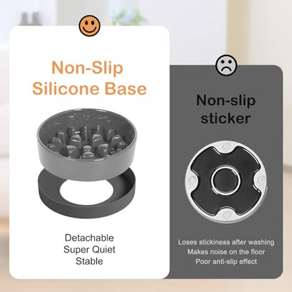 Sted Ceramic Slow Feeder Dog Bowls with Silicone Base, Slow Feeding Dog Bowl Small Medium Breed, Dog Food Bowls for Fast Eaters, Slow Down Eating, Puzzle Dog Food Bowl, Maze Grey - color: Grey, size: Medium-8 inches