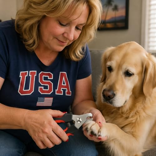 Professional Dog Nail Clippers, Pet Nail Trimmer with Safety Guard, Dog Toenail Clippers for Small & Medium Dogs, Cat & Dog Nail Cutter, Non Slip Handle, Nail Clipper Set with File