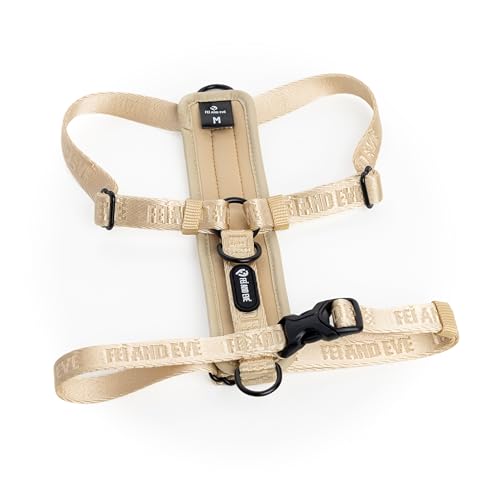Fei & Eve Moxie Dog Harness for Small & Medium Dogs, Champagne, XS | Lightweight Design, 3-Point No-Pull Control, Quick Release Metal Buckle - color: Champagne, size: XS