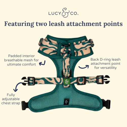 Lucy & Co. x Parks Project Geyser No-Pull Dog Harness, Adjustable Front Clip Harness with Comfort Padding, X-Large - color: Geyser, size: X-Large