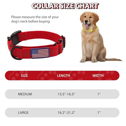 Martingale Dog Collar Quick Release Buckle No Pull Reflective Non-Slip for Medium Large Dogs Training (Red, Large) - color: Red, size: Large (Pack of 1)