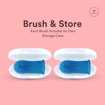 Jasper Large Dog Toothbrush, 360 Degree Pet Tooth Brushing Kit, Cat Toothbrush, Canine Dental Care & Teeth Cleaning Kit, Pet Finger Tooth Brush, Use with Dog Toothpaste, 2-Pack Navy-Blue Large - color: Large Navy Blue (2-pack)