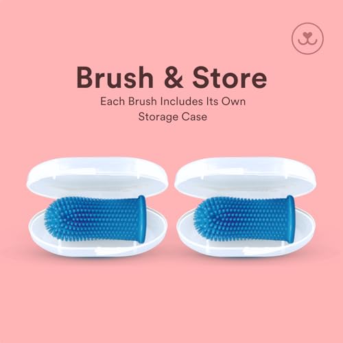 Jasper Large Dog Toothbrush, 360 Degree Pet Tooth Brushing Kit, Cat Toothbrush, Canine Dental Care & Teeth Cleaning Kit, Pet Finger Tooth Brush, Use with Dog Toothpaste, 2-Pack Navy-Blue Large - color: Large Navy Blue (2-pack)
