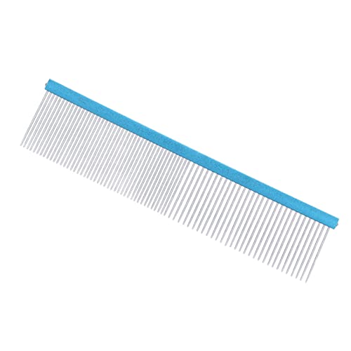 Greyhound Comb For Dogs, Metal Dog Comb Dog Combs with Rounded Ends Dog Comb Cat Comb For Removing and Knots Grooming Tool For Long Short Haired Dog (Blue 22cm/8.7in) - size: Blue 22cm/8.7in