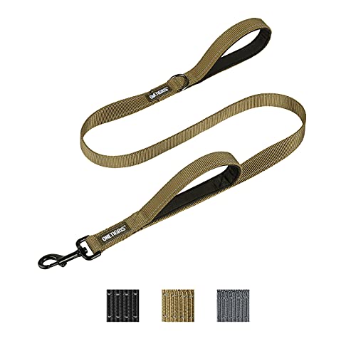 OneTigris Handled No-Pull Dog Walking Leash Long Traffic Leads for Medium to Large Dogs (Brown, 4FT) - color: Brown, size: 4FT