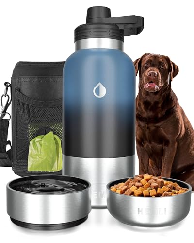 32 oz. Portable Dog Water Bottle and Bowl for Walking, Hiking and Travel