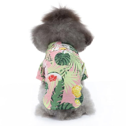 Tangpan Daisy Tropical Print Pet Dog Shirt Puppy Summer Hawaiian Beach Polo Shirts Clothes (Z Pink,XS) - color: Z Pink, size: X-Small