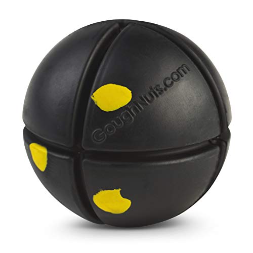 Goughnuts – Virtually Indestructible Ball - Guaranteed Dog Chew Toys for Aggressive Chewers Like Pit Bulls, German Shepherds, and Labs from 30-70 Pounds - Toughest and Durable Natural Rubber - Pro 50 - color: Black 50 Toughest Ball