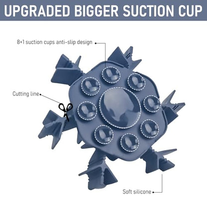 Slow Feeder Insert for Dog Bowl - Cuttable 3.0 Upgraded with Suction Cups for Large Medium Small Breed Dogs Anti-Choking Slow Feeding Food Fits Regular and Elevated Square Metal Glass Dogs Bowls Blue