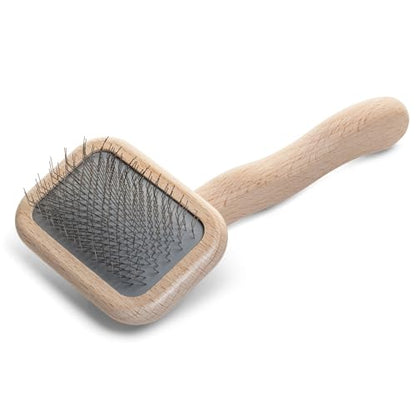 Chris Christensen Mark I Slicker Brush for Dogs, 12mm Pins, Groom Like a Pro, Handcrafted Lightweight Beechwood Ergonomic Handle, Stainless Steel Pins, A5I X-Small. Made in Germany. - size: Mark I Extra Small