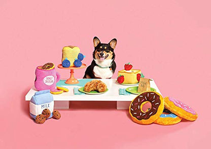 ZippyPaws Burrow- Interactive Dog & Puppy Toys for Boredom, Stimulating Pet Products to Keep them Busy, Hide & Seek Plush Puzzles, Squeaky Toy for Enrichment, For Small & Medium Dogs- Milk and Cookies - style: Milk & Cookies