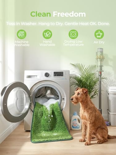 1.2'' Thick Woven Fake Grass Mat for Dog, Glue-Free Artificial Turf Potty Training Pad with Fast Drainage, Machine Washable Pet Pee Pad, Indoor Outdoor Non-Toxic Rug (Medium) - size: 20'' x 30''（Medium）