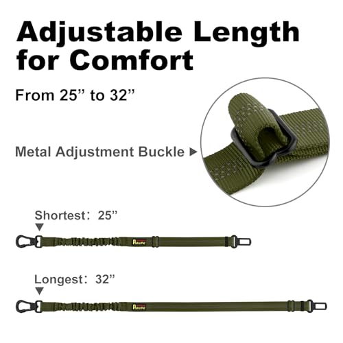 Plutus Pet Dog Seat Belt for Car, Adjustable Dog Car Harness with Carabiner Clip, Reflective Safety Dog Seatbelt Leash with Elastic Bungee, Ranger Green - color: Ranger Green