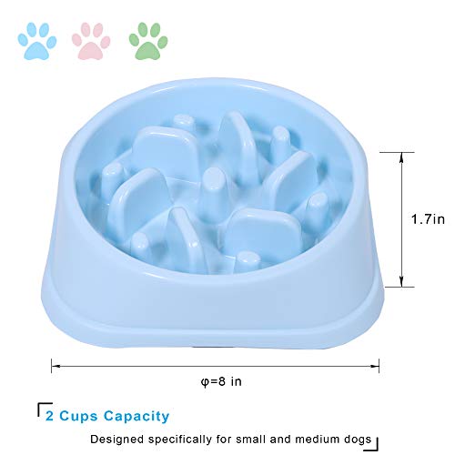 UPSKY Slow Feeder Small Dog Bowl - Anti-Slip Puzzle Bowl Feeder, Interactive Bloat Stop, Anti-Choking - color: blue