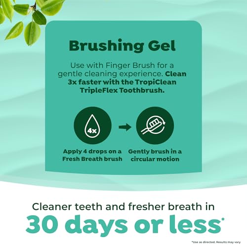 TropiClean Fresh Breath Toothbrush and Toothpaste Kit for Puppies, Teeth Cleaning Kit to Prevent Plaque & Tartar, Breath Freshener, Dog Dental Care