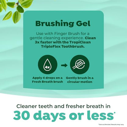 TropiClean Fresh Breath Toothbrush and Toothpaste Kit for Puppies, Teeth Cleaning Kit to Prevent Plaque & Tartar, Breath Freshener, Dog Dental Care