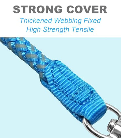 2/3/4/6/10 ft Reflective Dog Leash Strong Nylon Rope Braided Heavy Duty for Large and Medium Small Dogs Walking Training Leads (Sky Blue, 6ft * 1/2") - color: Sky blue, size: 6ft * 1/2"