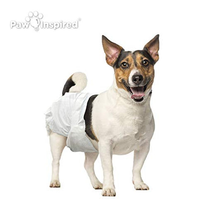 Paw Inspired Disposable Dog Diapers | Female Dog Diapers Ultra Protection | Diapers for Dogs in Heat, Excitable Urination, or Incontinence (144 Count, Medium) - size: Medium