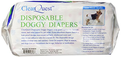 ClearQuest Disposable Doggy Diapers, Super Absorbent Leak-Proof Pet Diapers - size: Large