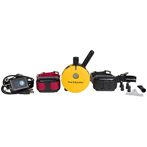 Educator ET-402 E Collar for Dog Training with Remote - 3/4 Mile Range, Waterproof, 100 Blunt Stimulation Levels, Tone or Vibration Mode, Night Tracking Light for Small, Medium & Large Dogs (2 Dogs) - size: 2-Dog (ET-402)