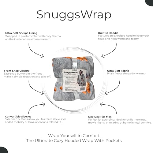 E&S Pets Sherpa Wearable Blanket Hoodie for Women – Soft Fleece Snuggs Wrap – 32 Dog & Cat Breeds – Warm Pet Lover Gifts - color: Tabby Orange