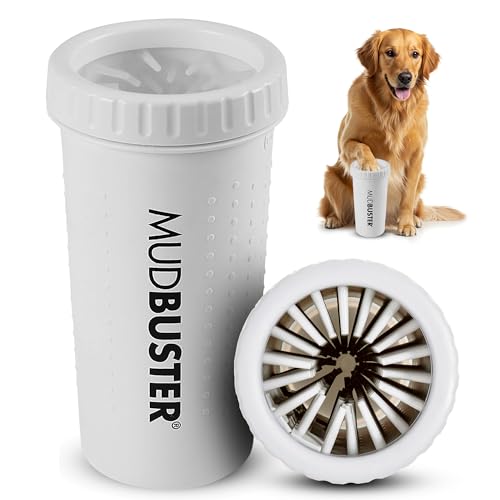 Dexas MudBuster Portable Paw Cleaner for Dogs, Large, Bright White Special Edition, Premium Pet Supplies and Accessories - color: Bright White, size: Large without Lid