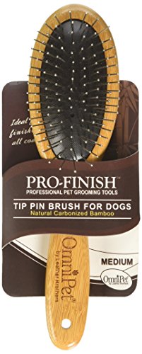 Pro-Finish Pin Grooming Brush with Carbonized Bamboo Handle, Medium, 8.5" - color: Pin Brush, size: Medium