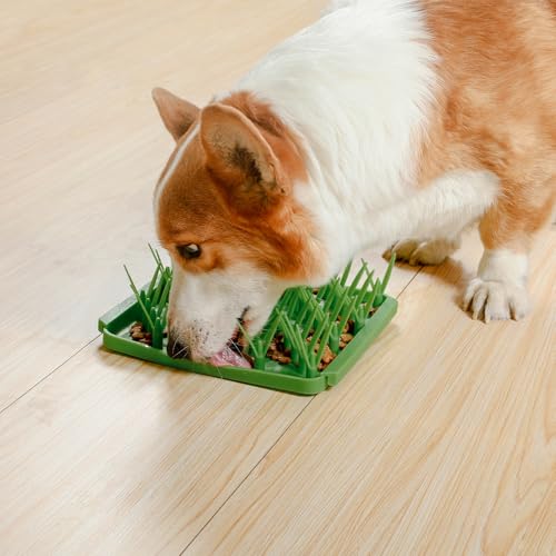 Tall Tails Grass Foraging Mat for Dogs and Cats – Slow Pet Feeder Puzzle Mat for Easy & Engaging Feeding - color: Grass