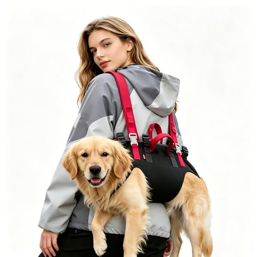 Wakytu Dog Emergency Rescue Sling - Lightweight Packable Lift Harness with Handle - Safe Transport for Small Medium Dogs - Ideal for Hiking Skiing（22-33lbs） - size: XL（22-33lbs）