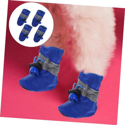 Baluue Waterproof Dog Boots Xs Small Dog Shoes 4 Pcs Set Non-Slip Outdoor Paw Protectors for All Seasons Rain Snow Hiking and Walking