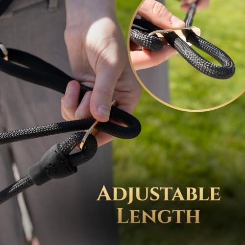Hands-Free No-Pull Dog Leash | Durable Adjustable Training Lead for Dogs | Calm Command Outdoor Activity Leash for Active Pet Lifestyle Breeds | Ergonomic Handle - Large (60+ lbs) - size: Large